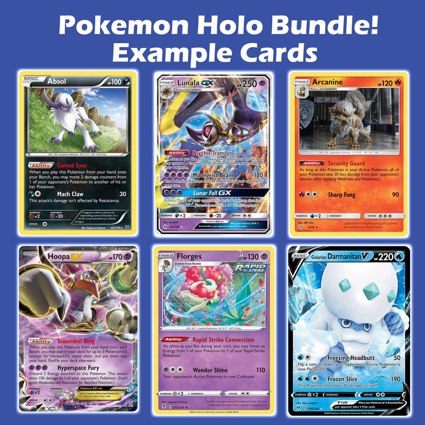 Pokemon Holo Bundle! 10 Holographic Cards