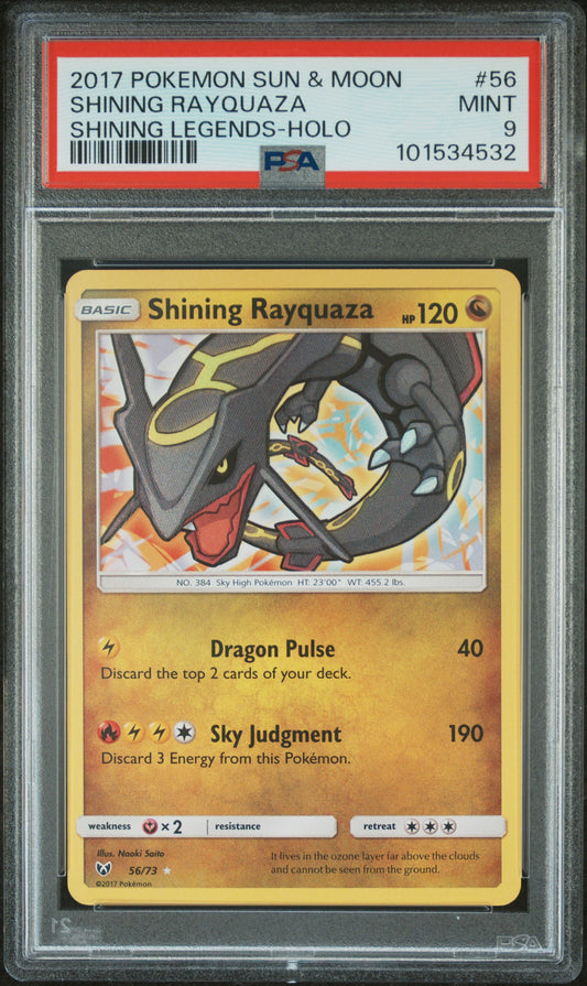 Shining Rayquaza #56 Shining Legends Shiny Holo Rare Holofoil PSA 9