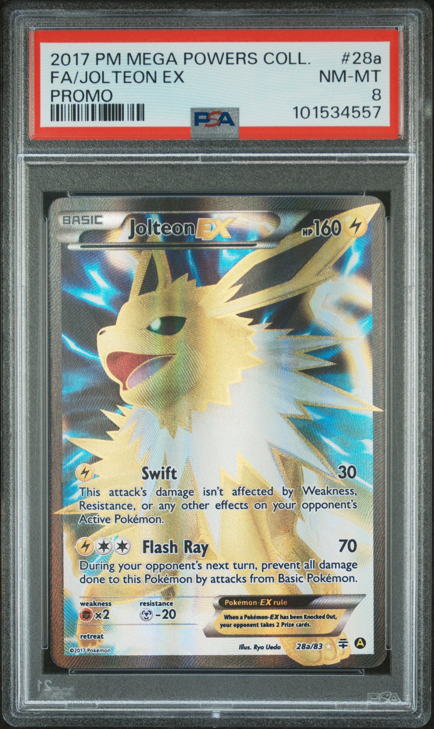 Jolteon EX #28a Alternate Art Promos Promo Holofoil PSA 8
