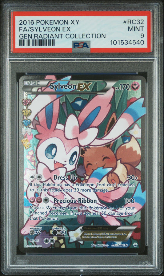Sylveon EX (Full Art) #RC32 Generations: Radiant Collection Ultra Rare Holofoil PSA 9