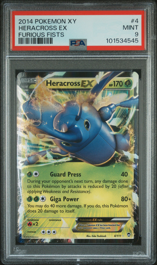 Heracross EX #4 Furious Fists Ultra Rare Holofoil PSA 9