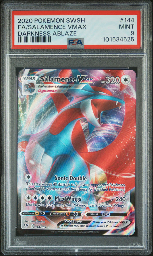 Salamence VMAX #144/189 Darkness Ablaze Ultra Rare Holofoil PSA 9